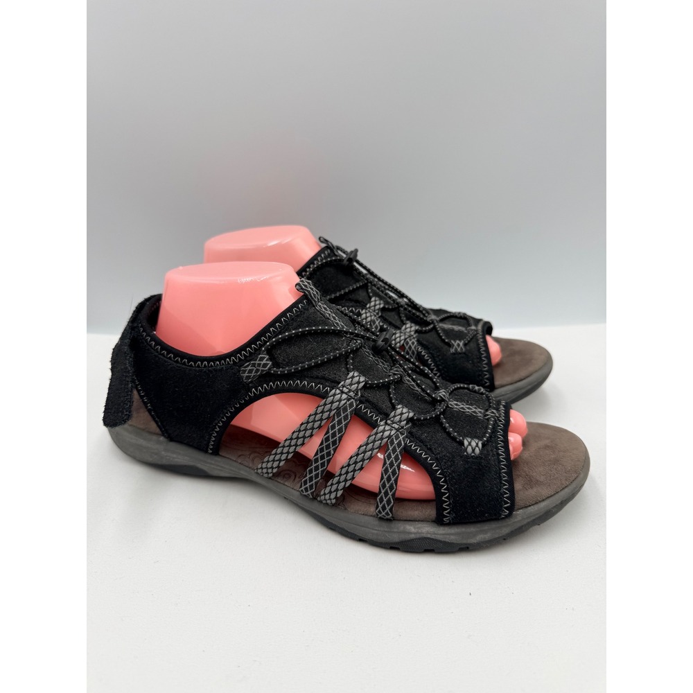 Croft & Barrow Nobility Sandals Women's Size 10 Black Bungee Sport Strappy